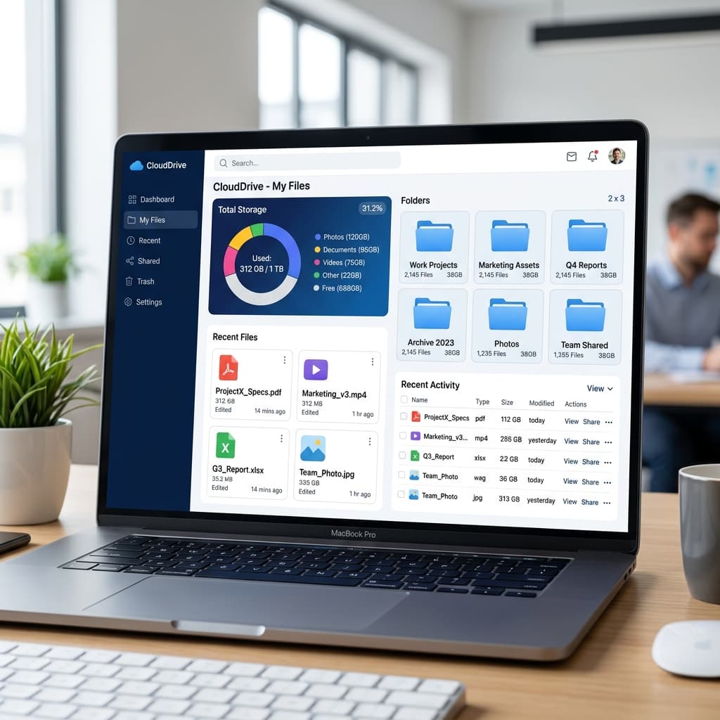 MazCloud File Storage Dashboard