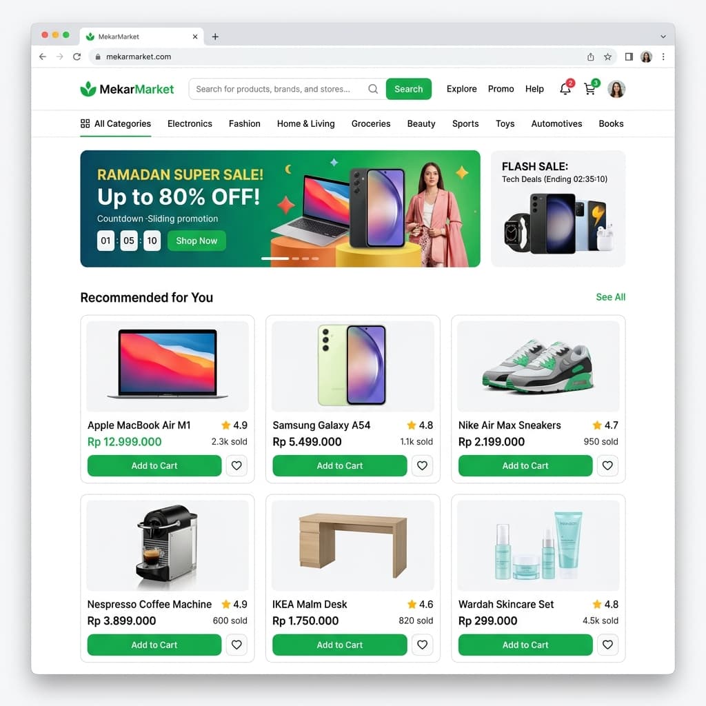 Tokopedia Marketplace (Fullstack Go & React)